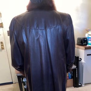 Leather mink coat